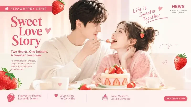 黄果原创短剧资讯配图：《草莓味的告白》迎来大结局，草莓味的双向奔赴甜哭观众